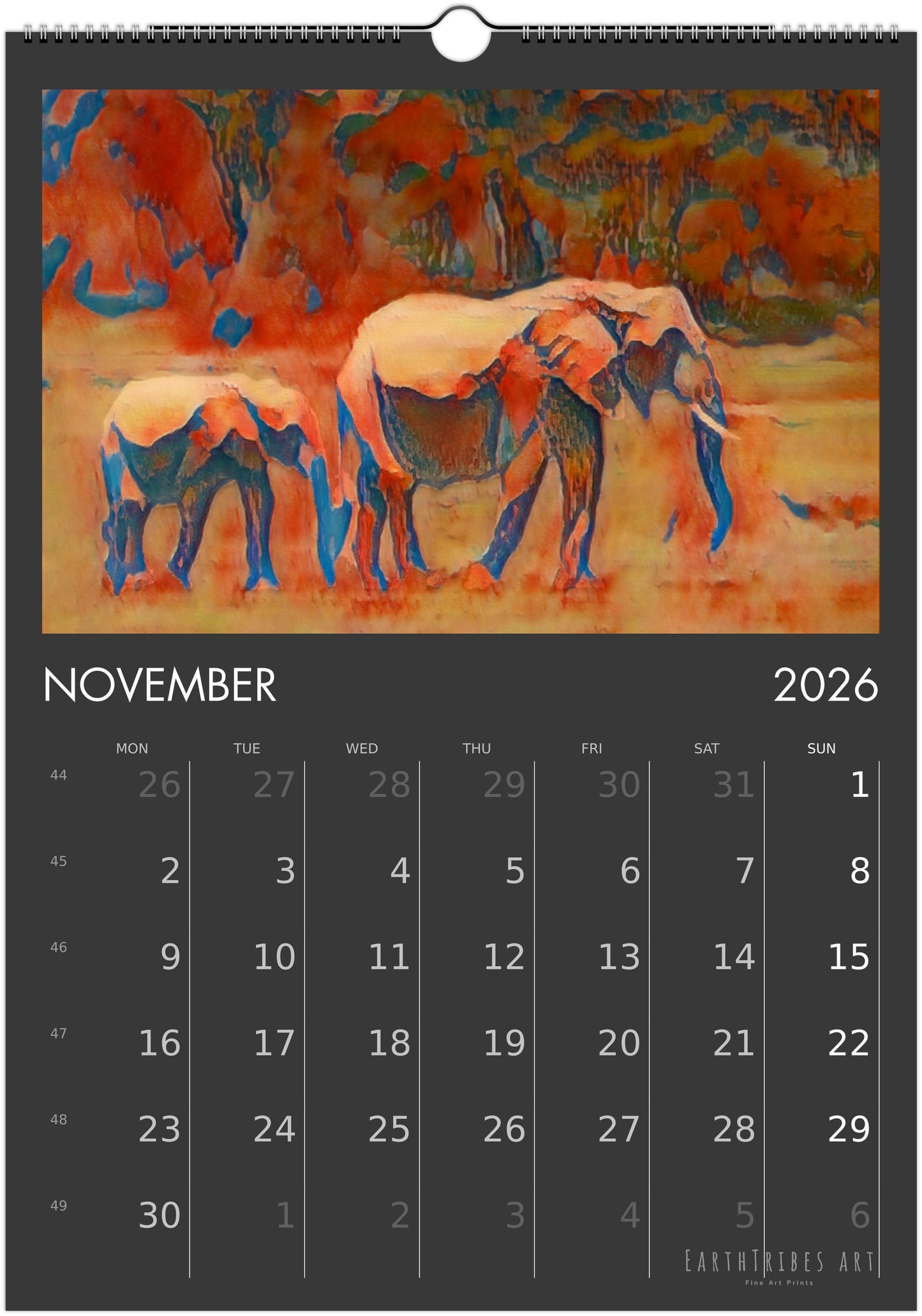 2026 Calendar - Soul of The Elephants