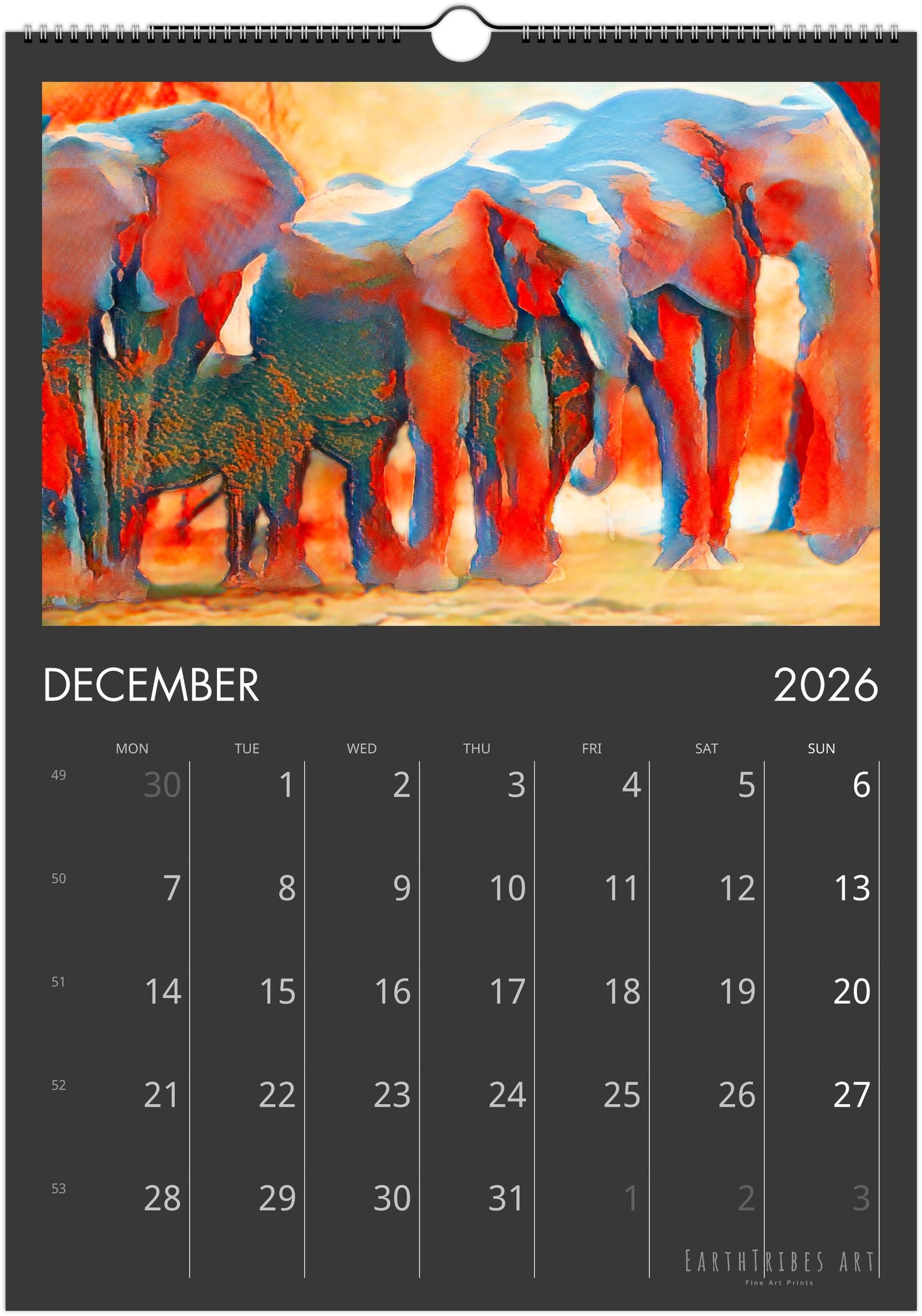 2026 Calendar - Soul of The Elephants
