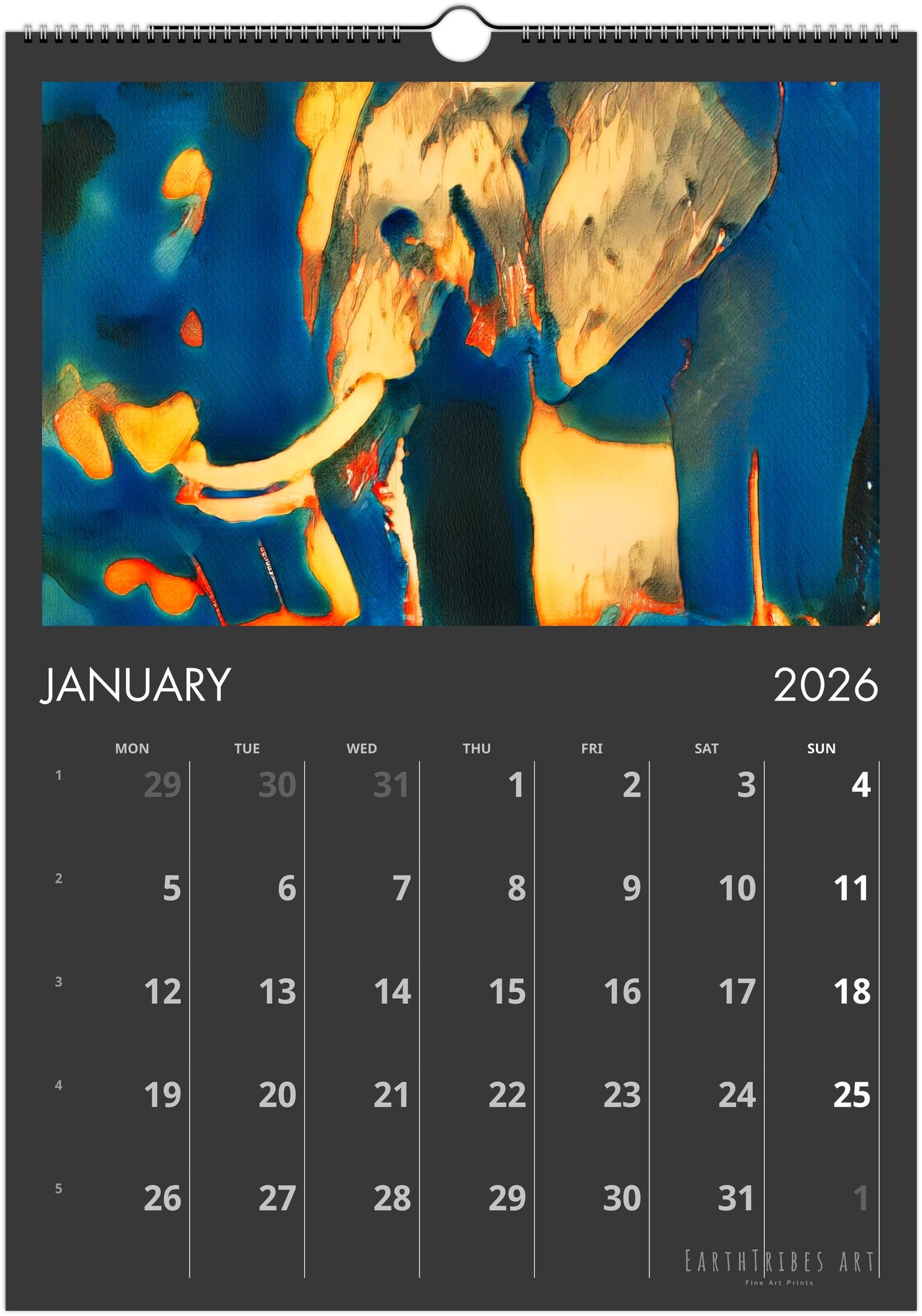 2026 Calendar - Soul of The Elephants