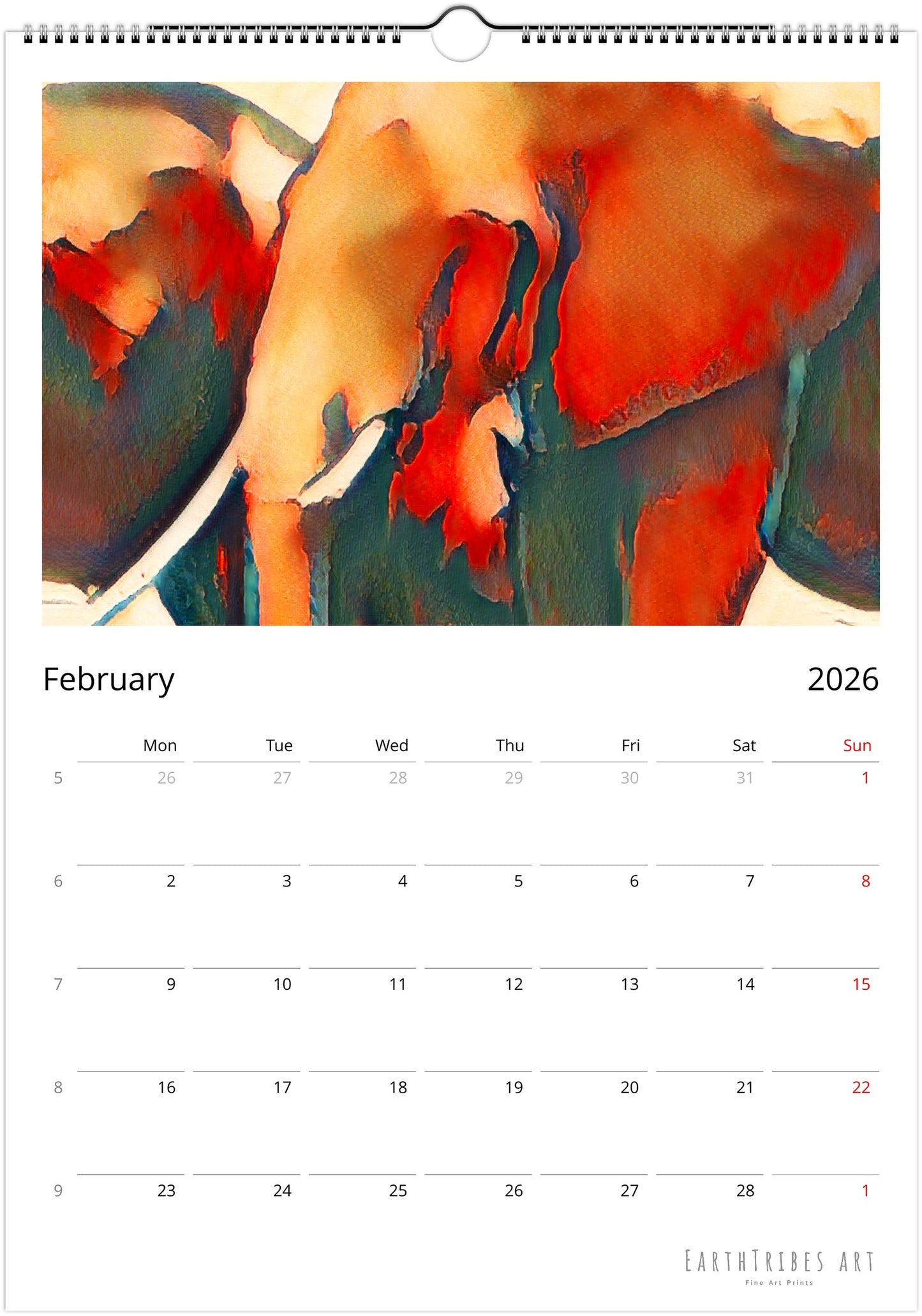 2026 Calendar - Soul of The Elephants