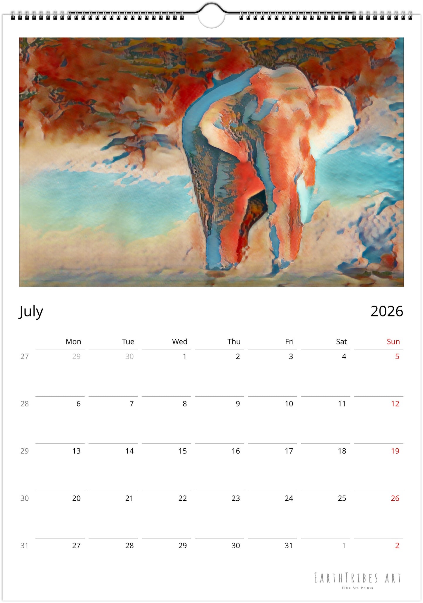 2026 Calendar - Soul of The Elephants