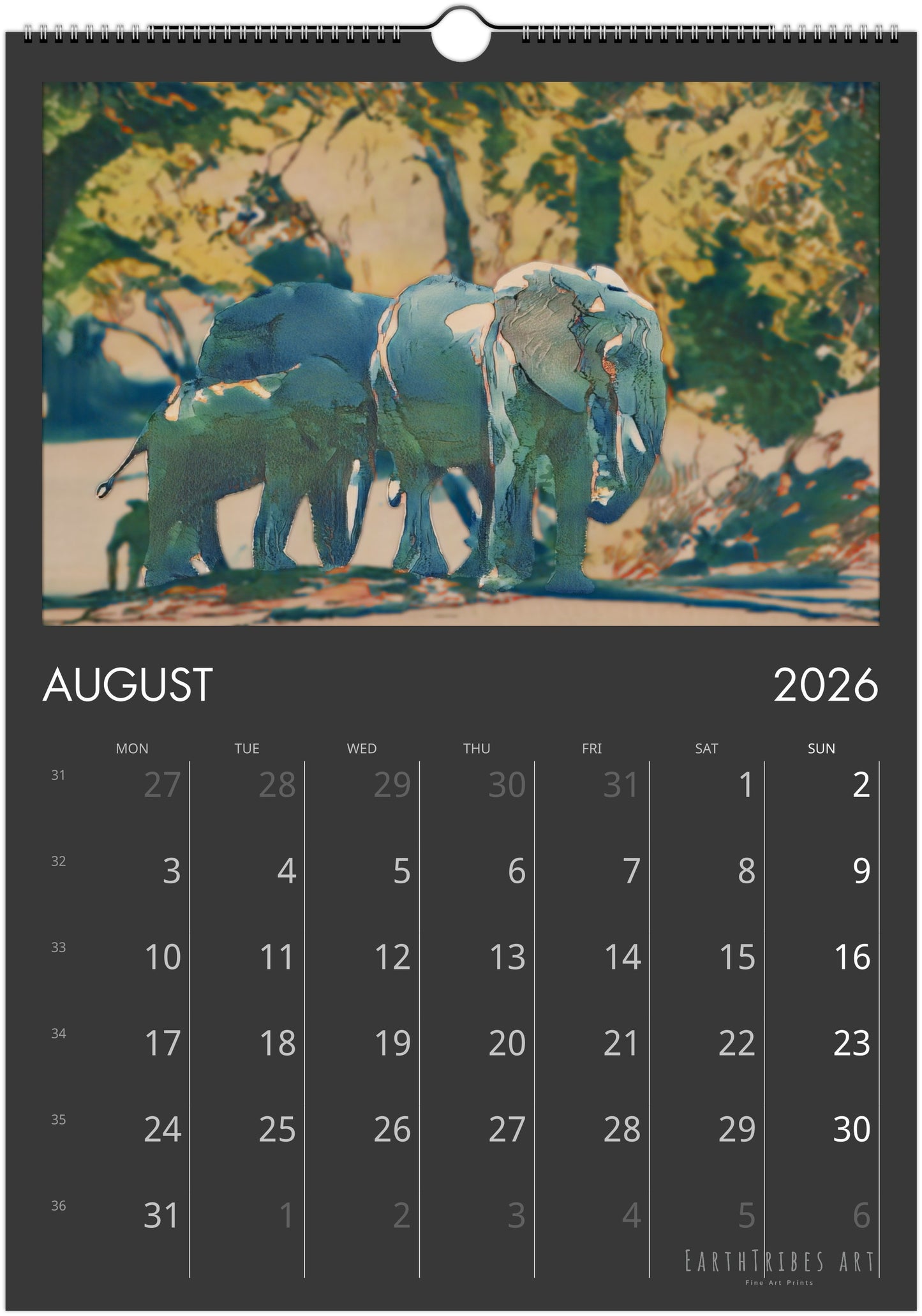 2026 Calendar - Soul of The Elephants